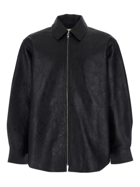 zip-fastening leather shirt by SUNFLOWER