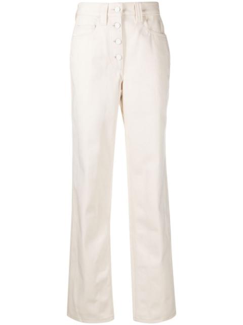 button-fly flared jeans by SUNNEI
