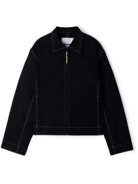 contrast stitching shirt-jacket by SUNNEI