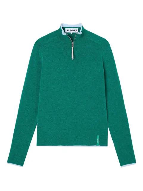 half-zipped long-sleeve sweater by SUNNEI