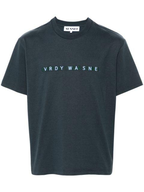 logo-embroidered T-shirt by SUNNEI