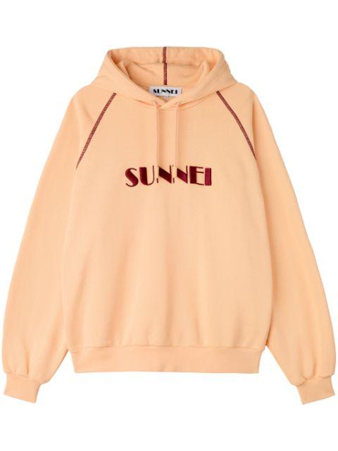 logo-embroidered hoodie by SUNNEI