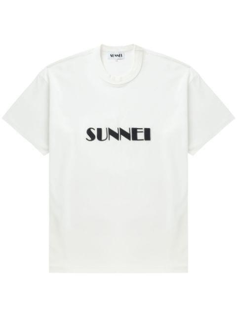 logo-print cotton T-shirt by SUNNEI