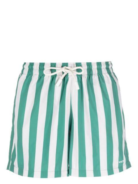 logo-print striped swim shorts by SUNNEI