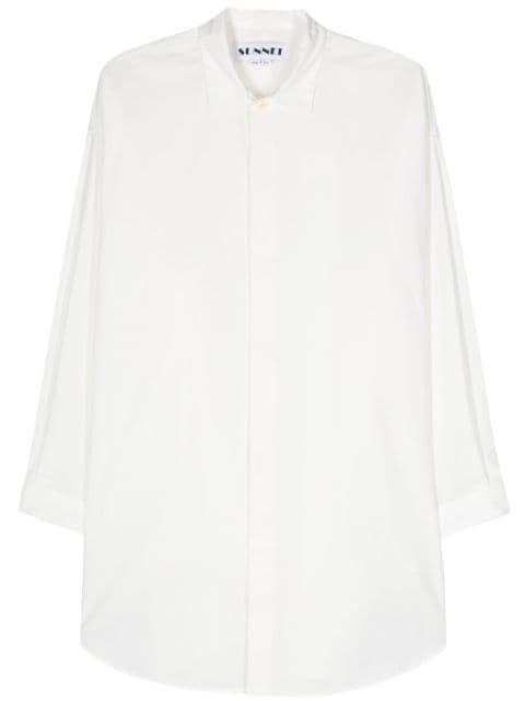 logo-tag poplin shirt by SUNNEI