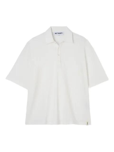ribbed-knit polo shirt by SUNNEI