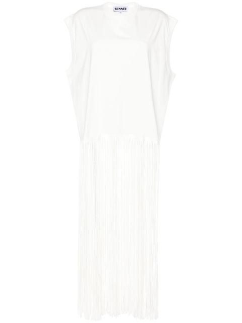 sleeveless long-fringed top by SUNNEI