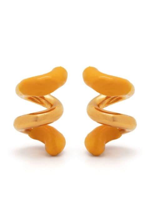 small rubberized curly earrings by SUNNEI
