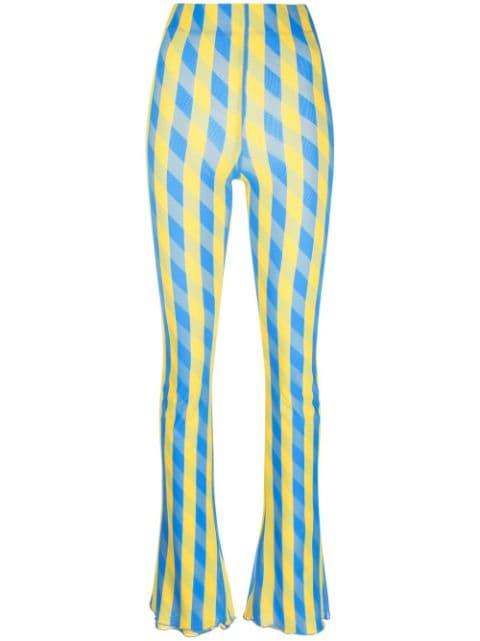 stripe checked slim-fit trousers by SUNNEI