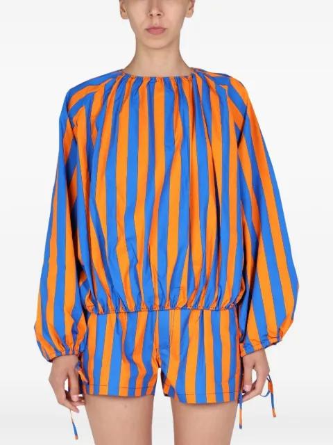 striped gathered top by SUNNEI