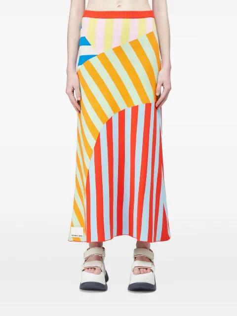 striped panelled midi skirt by SUNNEI