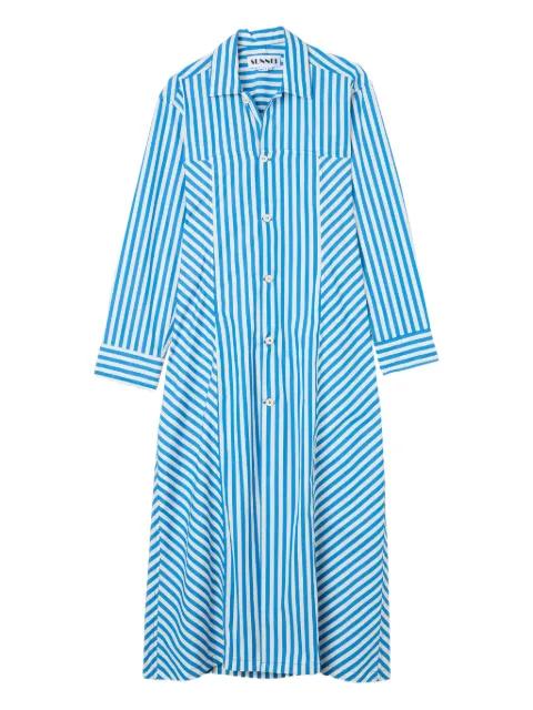 striped shirt maxi dress by SUNNEI
