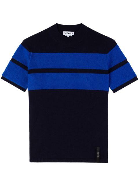 striped short-sleeve T-shirt by SUNNEI