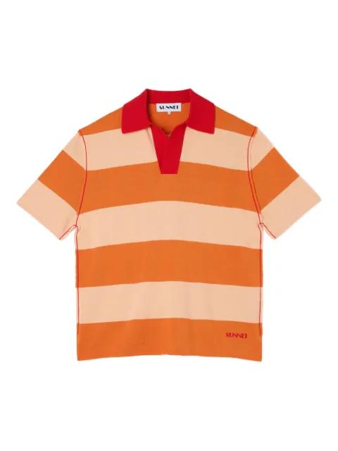 striped short-sleeve polo shirt by SUNNEI
