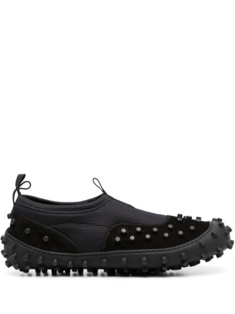stud-embellished leather sneakers by SUNNEI
