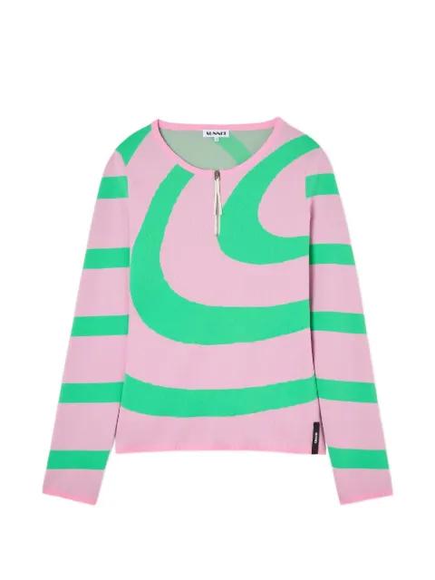 zip striped top by SUNNEI