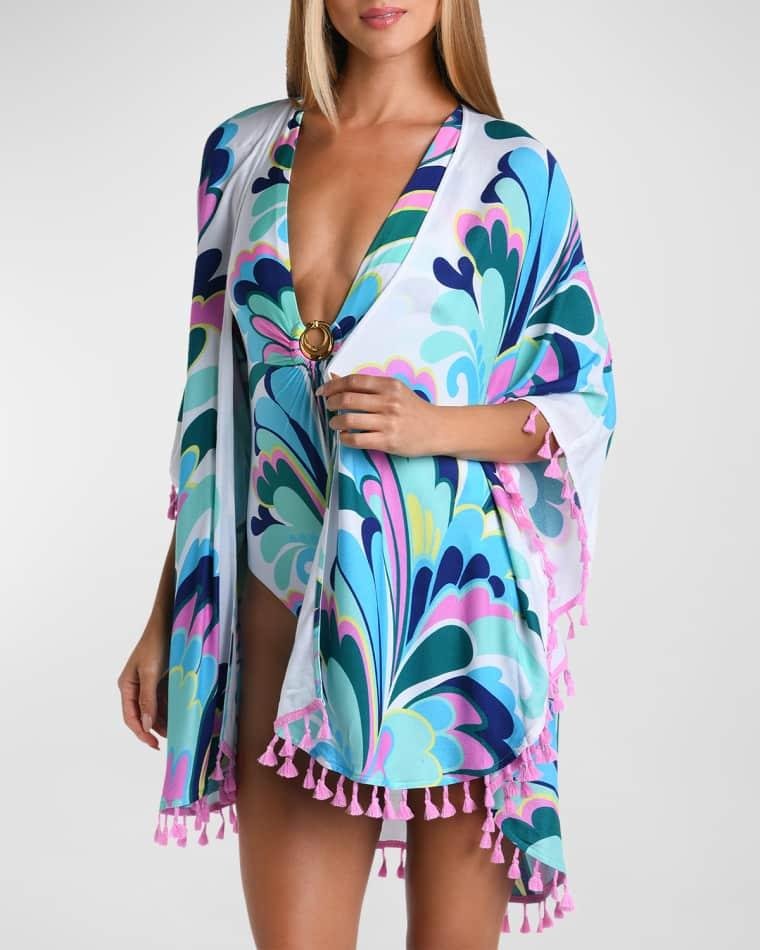 Far Out Feather Kimono Coverup by SUNSHINE 79