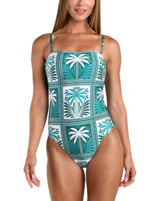 Patchwork Palms Bandeau One Piece by SUNSHINE 79