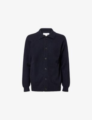 Collar Knitted Lambswool Cardigan by SUNSPEL
