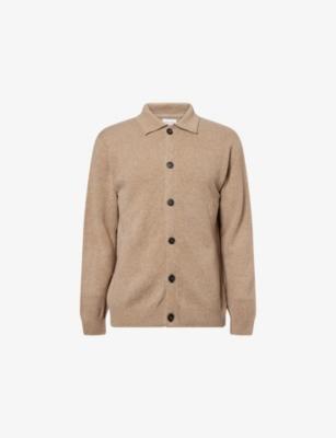 Collar Knitted Lambswool Cardigan by SUNSPEL