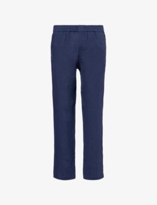 Drawstring Tapered-Leg Linen Trousers by SUNSPEL