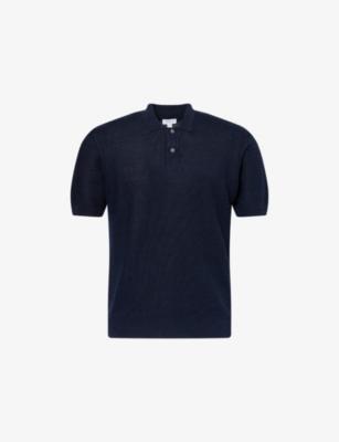 Honeycomb Linen-Silk Polo Shirt by SUNSPEL