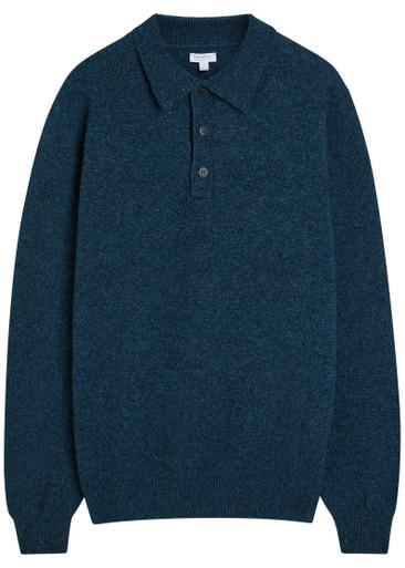 Melangé wool polo jumper by SUNSPEL