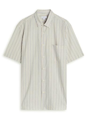 Striped embroidered cotton shirt by SUNSPEL