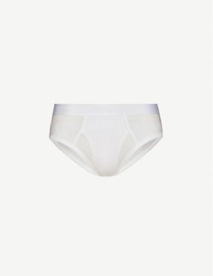 Superfine branded-waistband cotton-jersey briefs by SUNSPEL