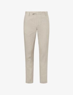 Tapered-Leg Tailored Linen Trousers by SUNSPEL