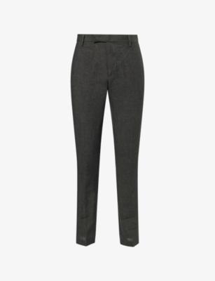 Tapered-Leg Tailored Linen Trousers by SUNSPEL