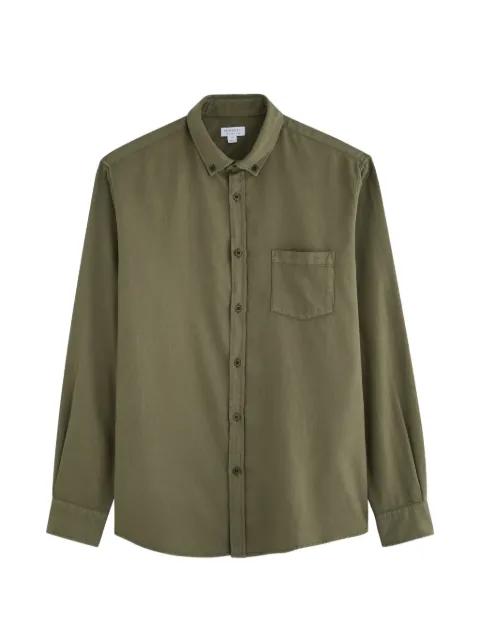 button-down collar long-sleeve shirt by SUNSPEL
