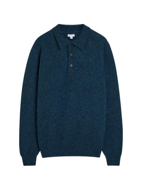 buttoned knitted polo shirt by SUNSPEL