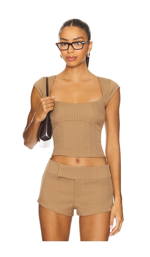 superdown Agnes Top in Brown by SUPERDOWN