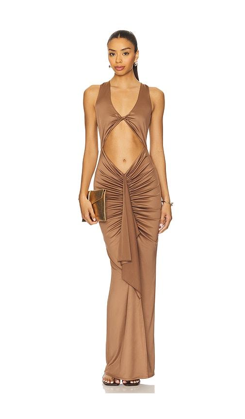 superdown Amai Maxi Dress in Brown by SUPERDOWN