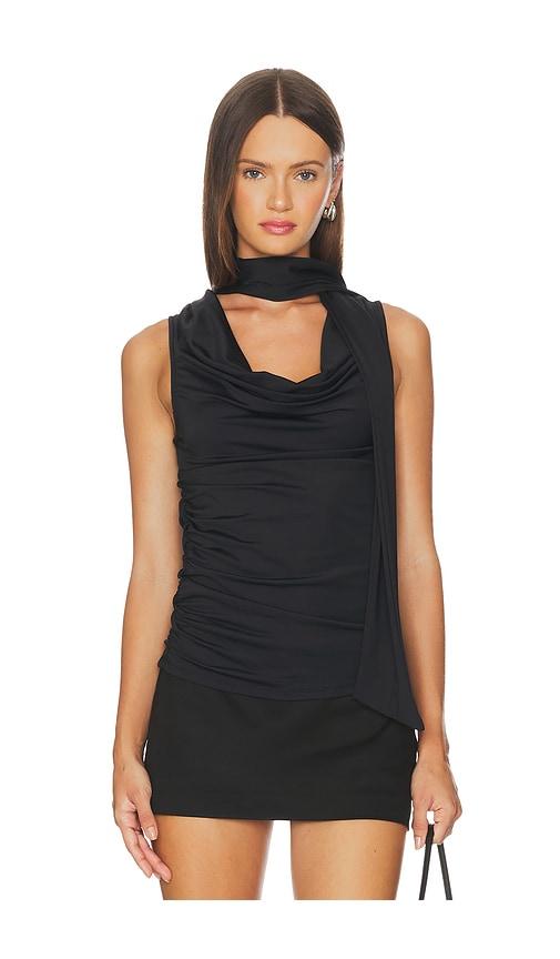 superdown Amaly Drape Top in Black by SUPERDOWN