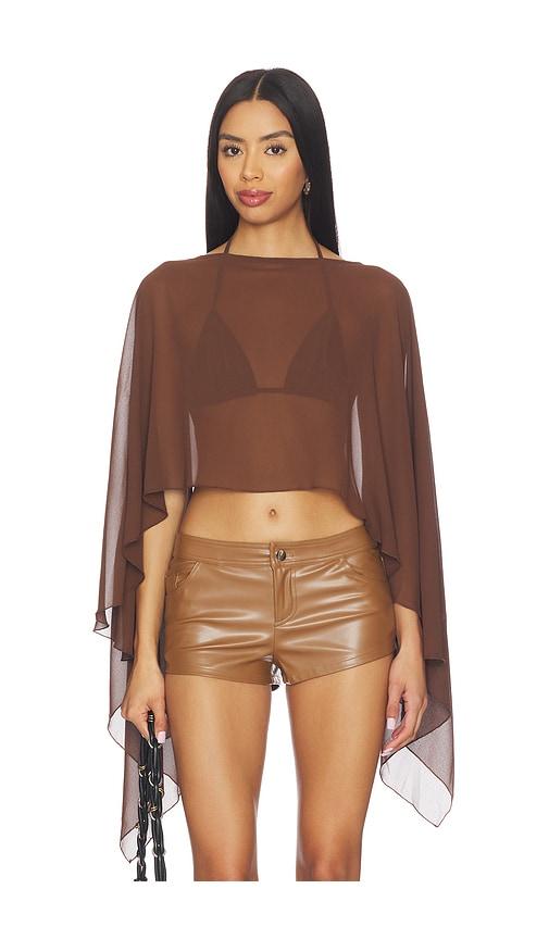 superdown Amaya Cape Top in Brown by SUPERDOWN