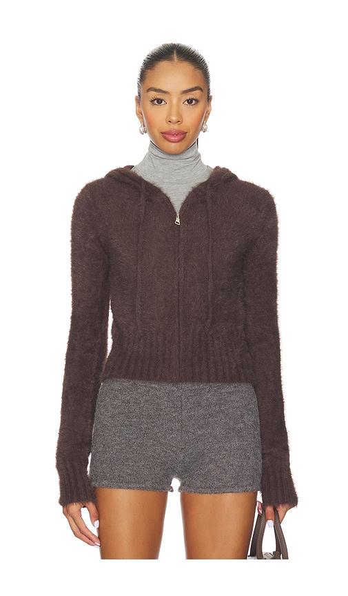 superdown Amelia Zip Up in Chocolate by SUPERDOWN