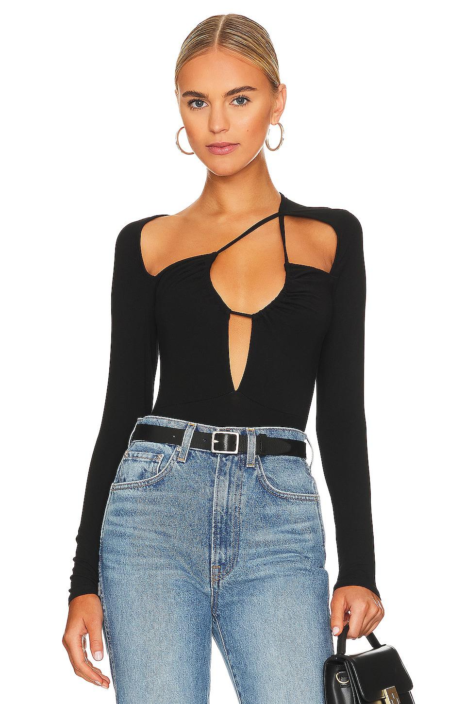 superdown Aranza Ruched Bodysuit in Black by SUPERDOWN