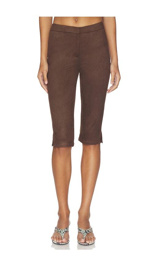 superdown Ayla Faux Suede Capri in Chocolate by SUPERDOWN
