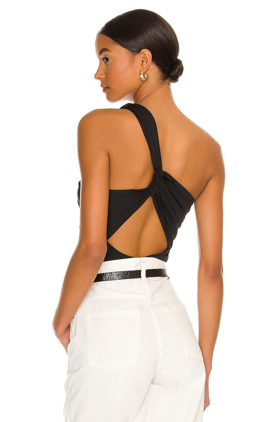 superdown Bailee One Shoulder Bodysuit in Black by SUPERDOWN
