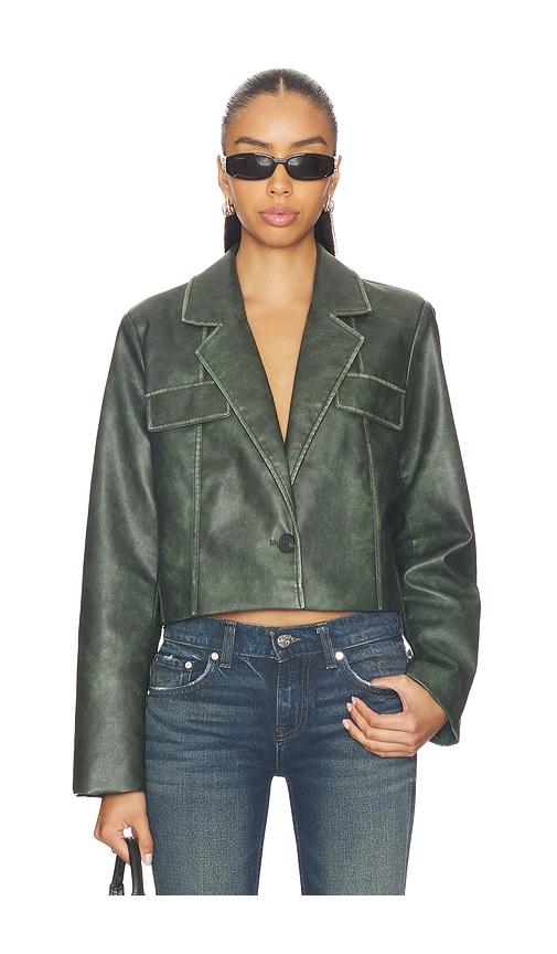 superdown Blakely Faux Leather Jacket in Army by SUPERDOWN