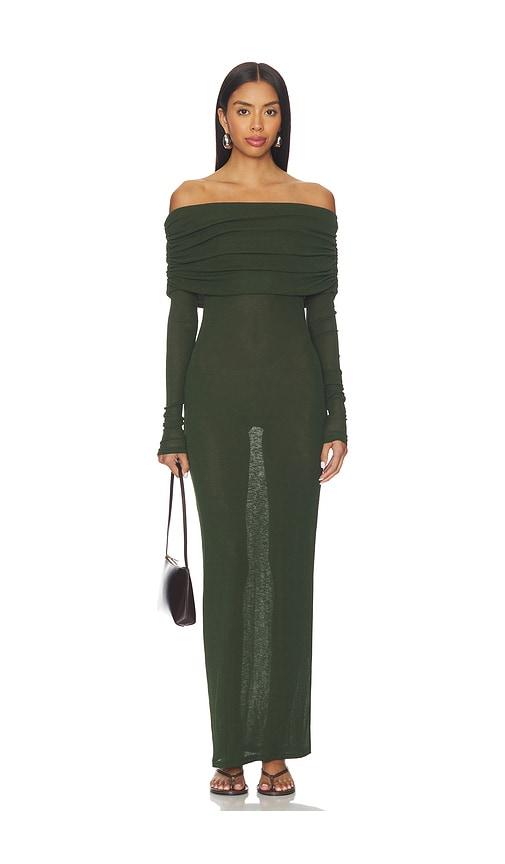superdown Chantal Sheer Gown in Dark Green by SUPERDOWN