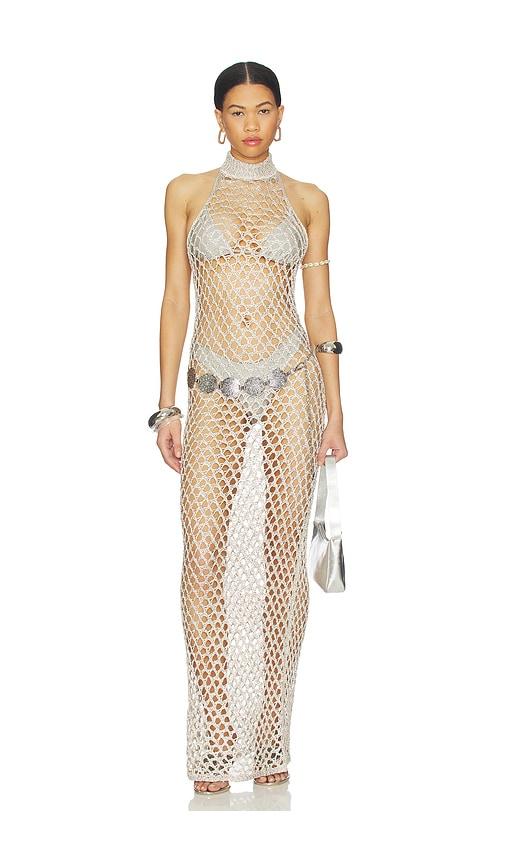 superdown Chenoa Knit Maxi in Metallic Silver by SUPERDOWN