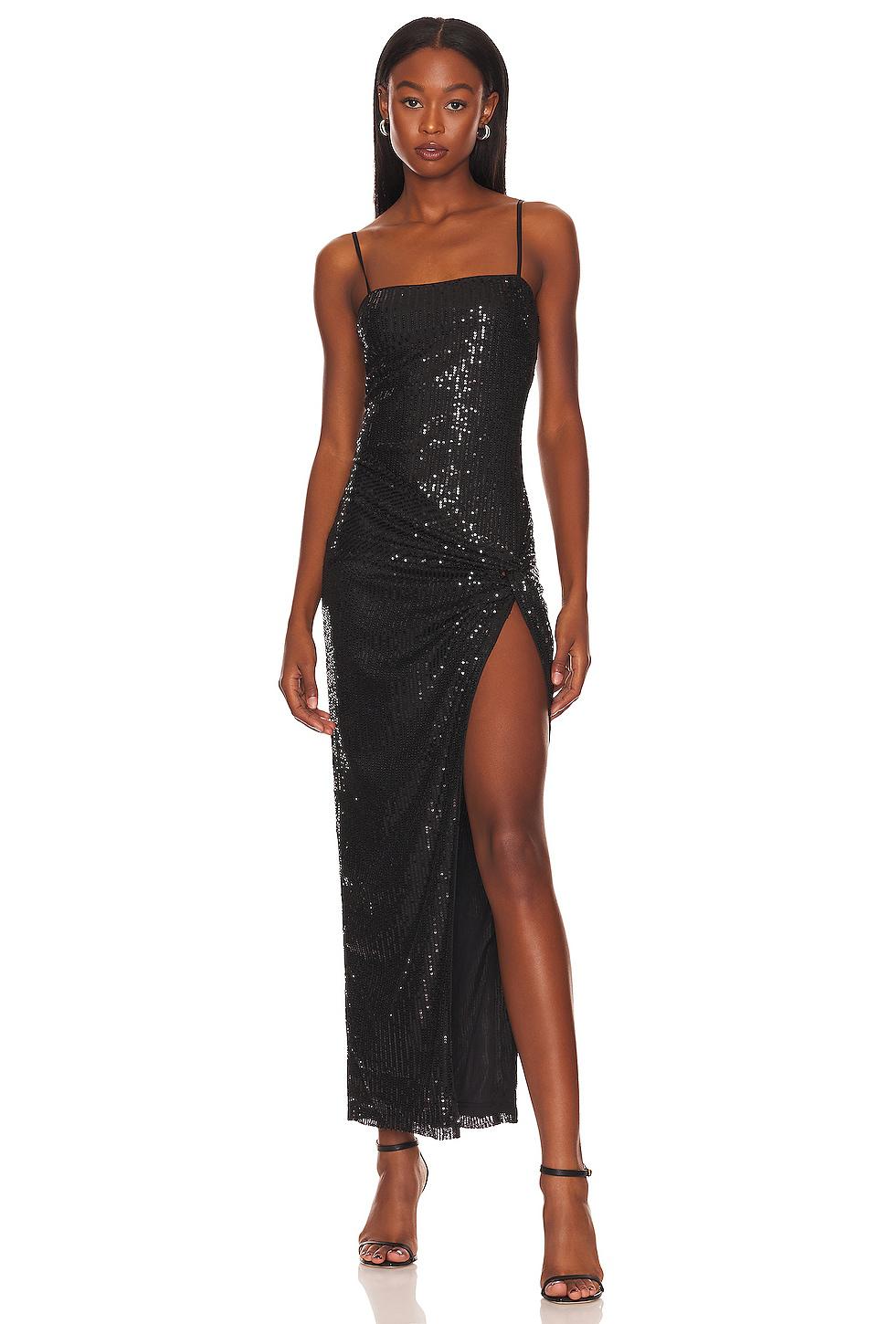 superdown Chrissy Slit Maxi Dress in Black by SUPERDOWN