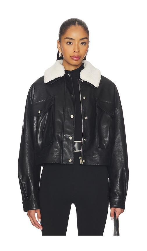 superdown Colette Faux Leather Jacket in Black by SUPERDOWN