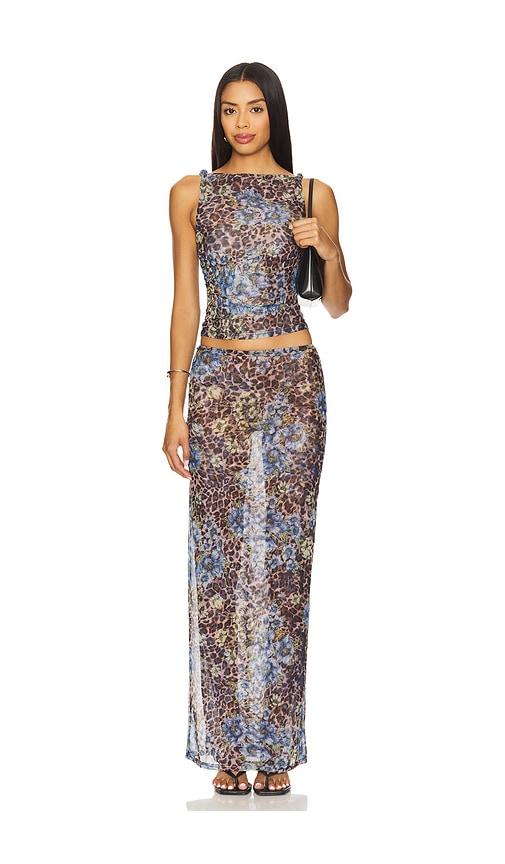 superdown Concha Maxi Skirt Set in Blue by SUPERDOWN