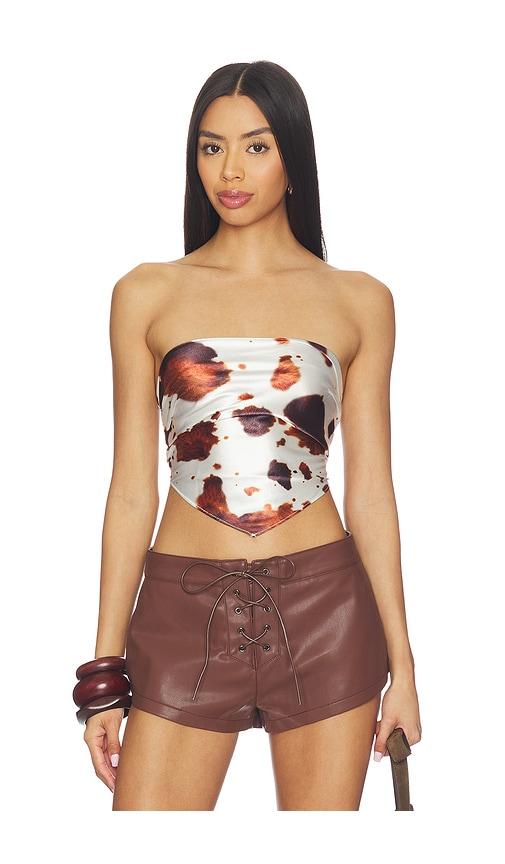 superdown Cosima Top in White,Brown by SUPERDOWN