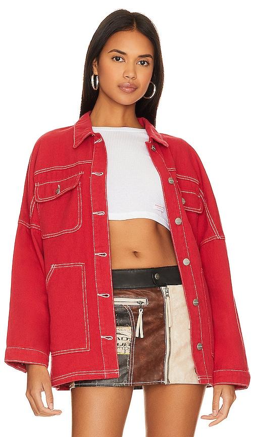 superdown Davey Denim Jacket in Red by SUPERDOWN