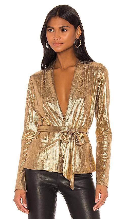 superdown Desiray Tie Blazer in Metallic Gold by SUPERDOWN